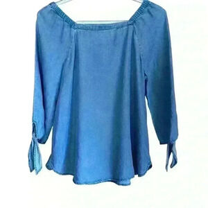 100% Lyocell Liz Claiborne Denim Blouse SP